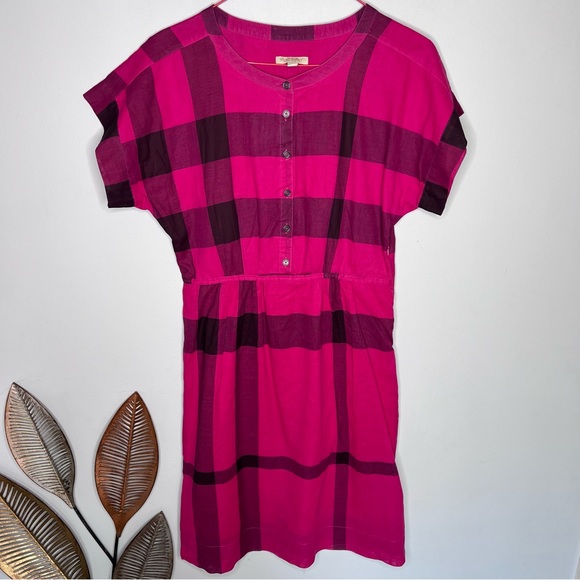 Burberry Dresses & Skirts - Burberry Fuschia Black Check Pattern‎ Dress A12